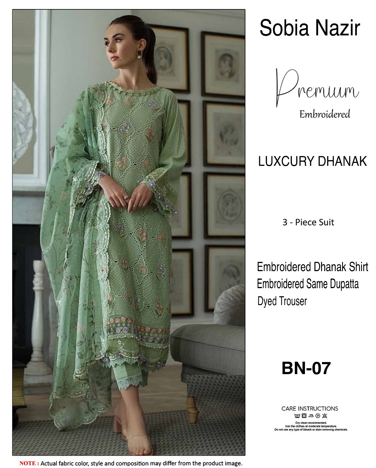 Dhanak embroidered luxury unstitched 3pc suit